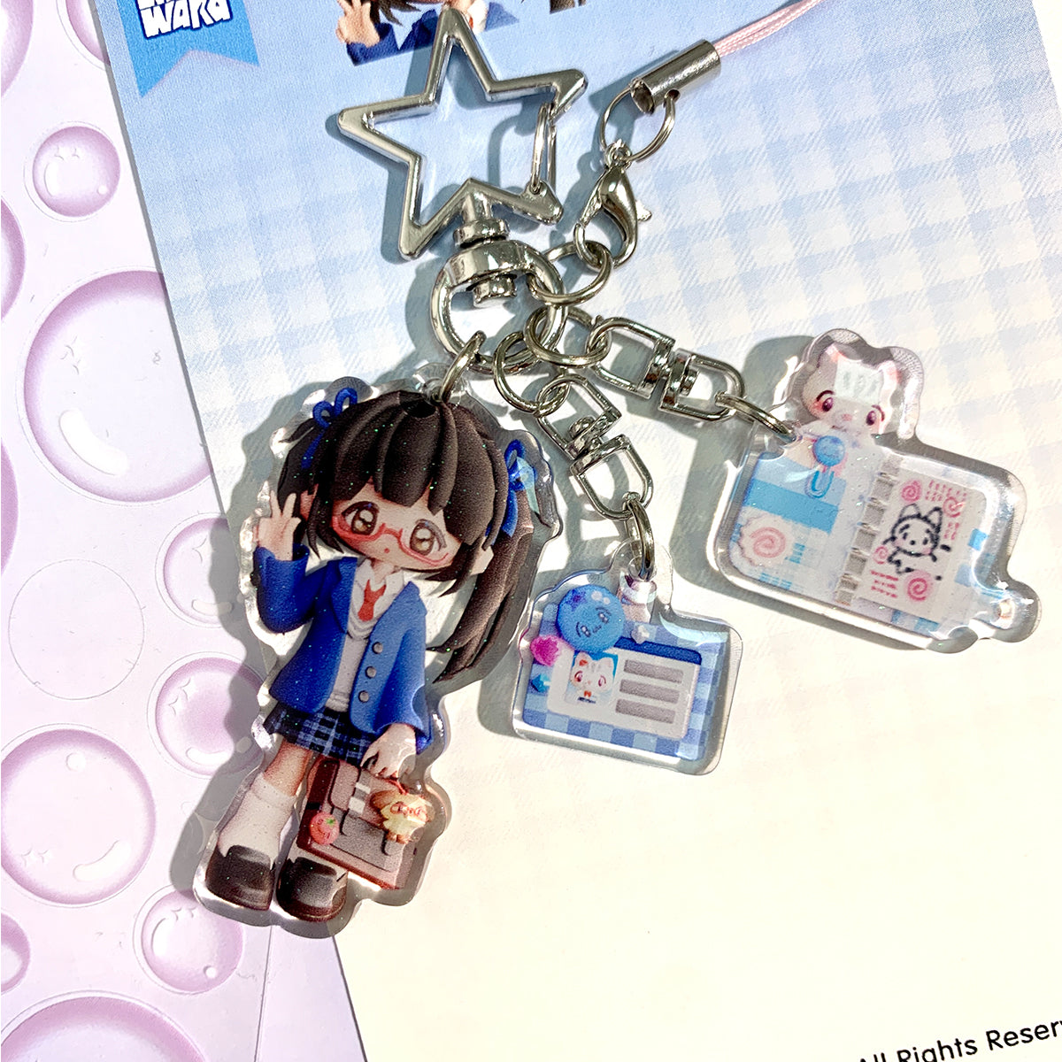 anime girl acrylic keychain