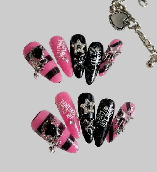 toxic valentine press on nails