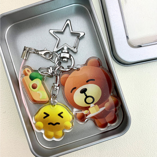 cute bear acrylic keychain