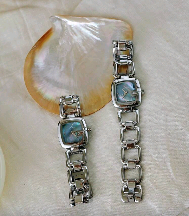 hollow strap silver watch 1pc