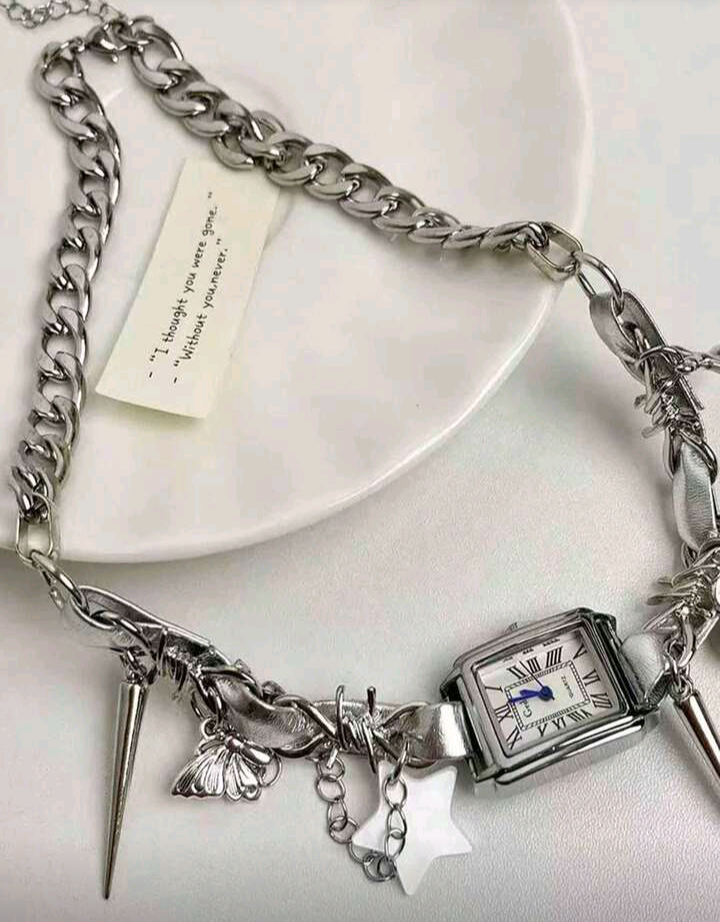 clock necklace