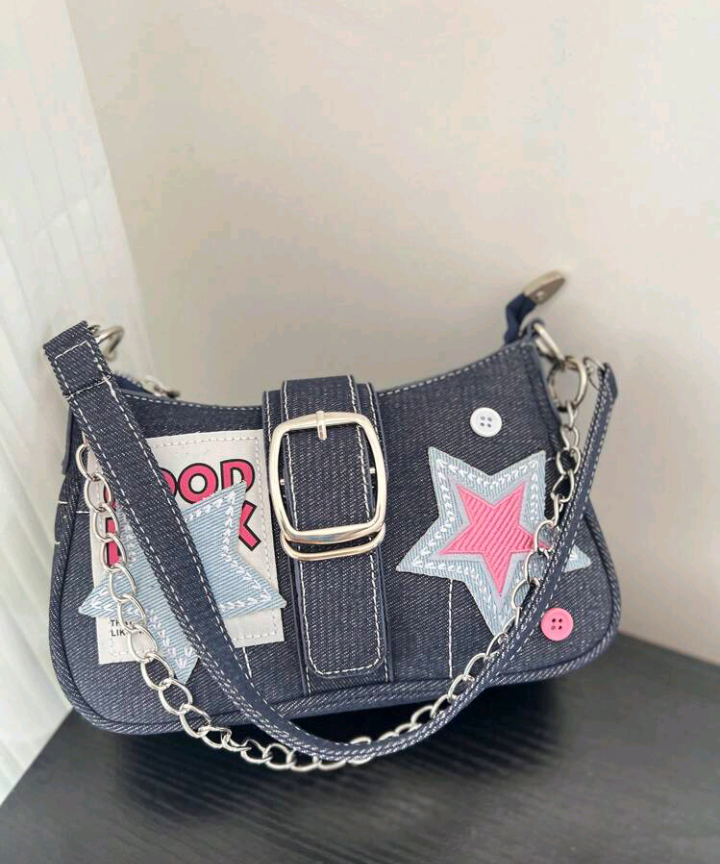 blue stars hand bag