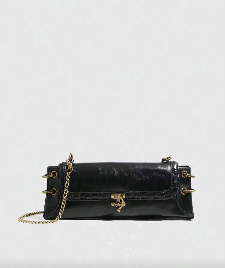 elegant textured green/black bag
