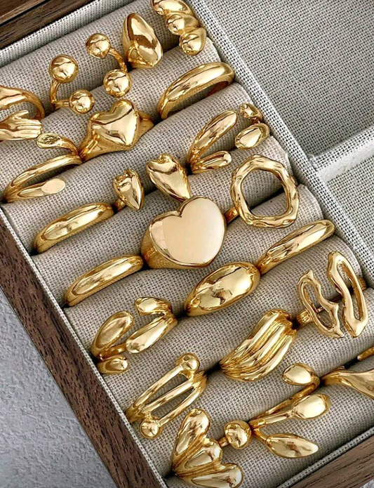 chunky gold ring set