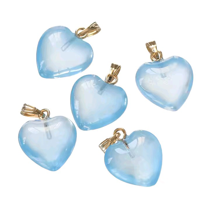 glass heart earrings