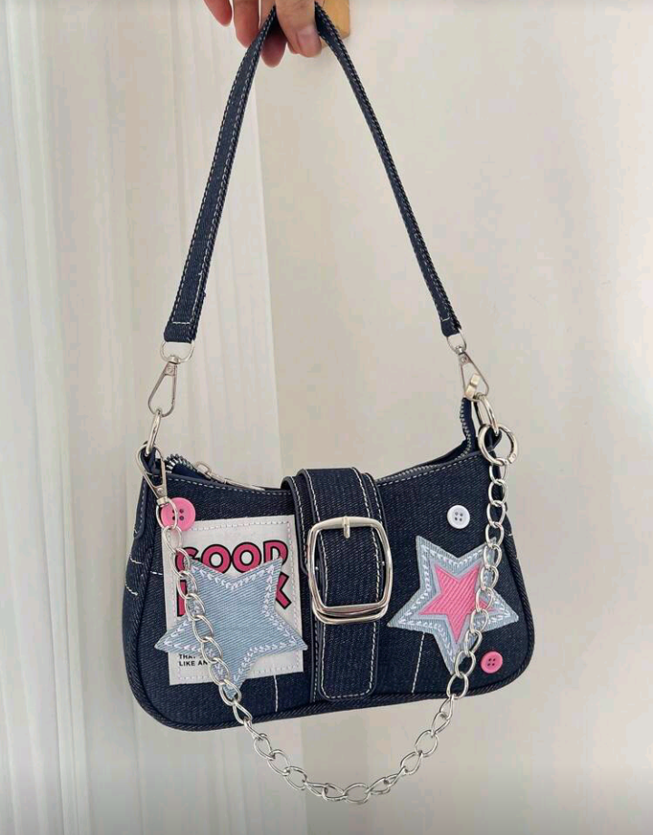 blue stars hand bag