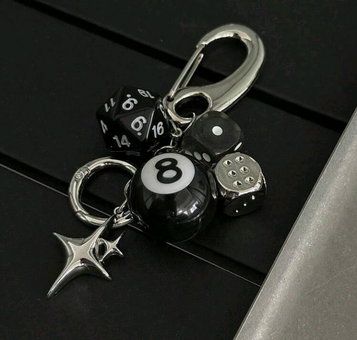 8 ball dice keychain