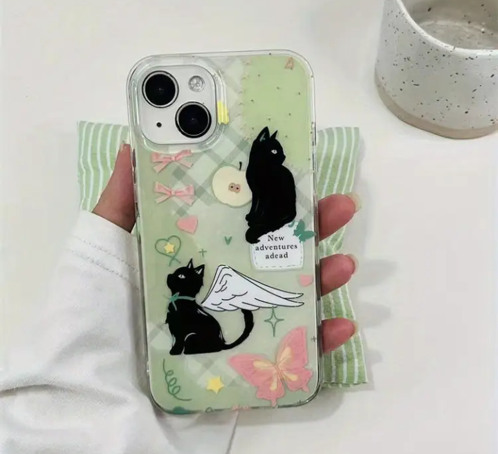 black cat vivo phone case with phone charm