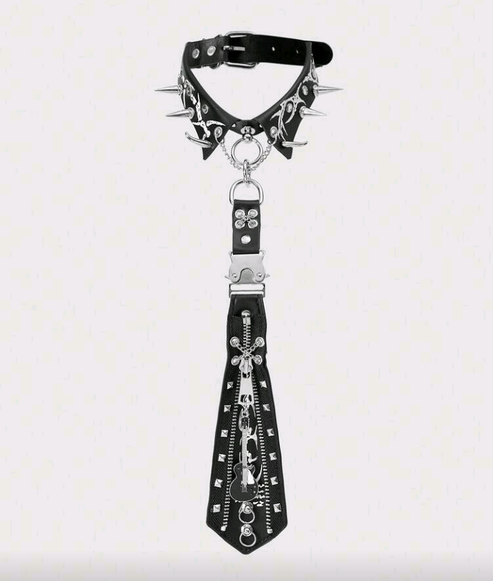 rockstar zipper choker tie
