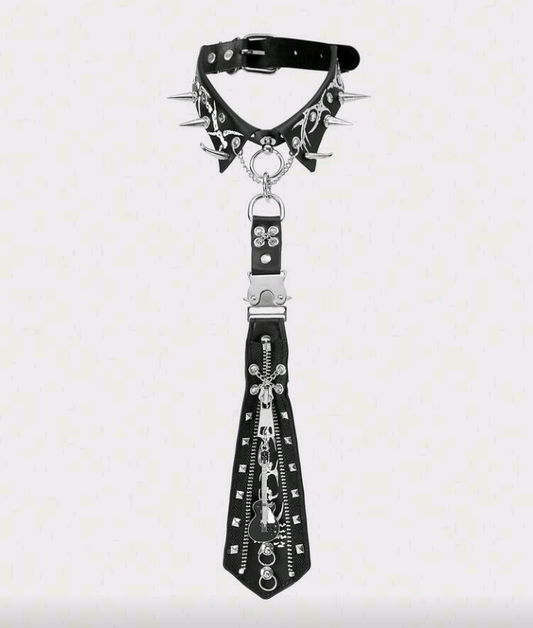 rockstar zipper choker tie