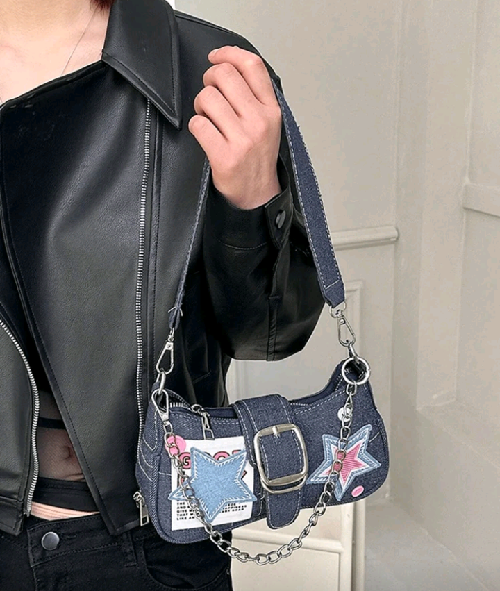 blue stars hand bag