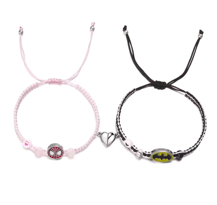couple's matching bracelets (hello kitty, spiderman, batman)