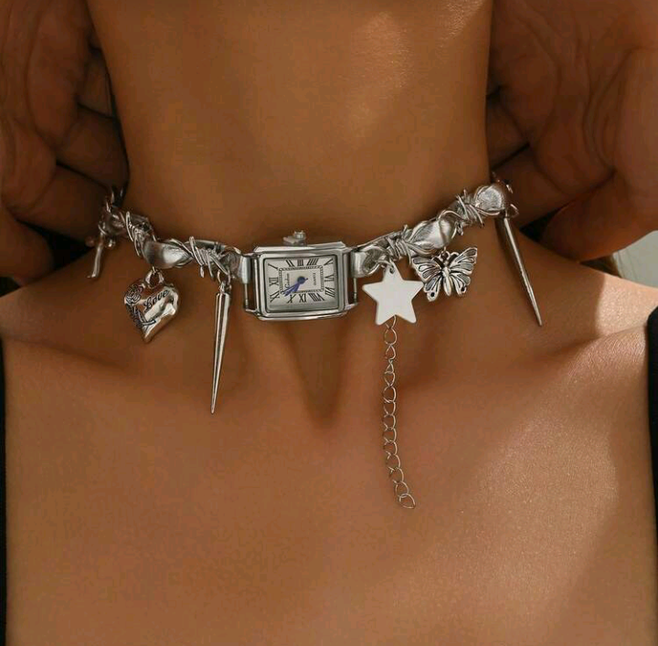 clock necklace