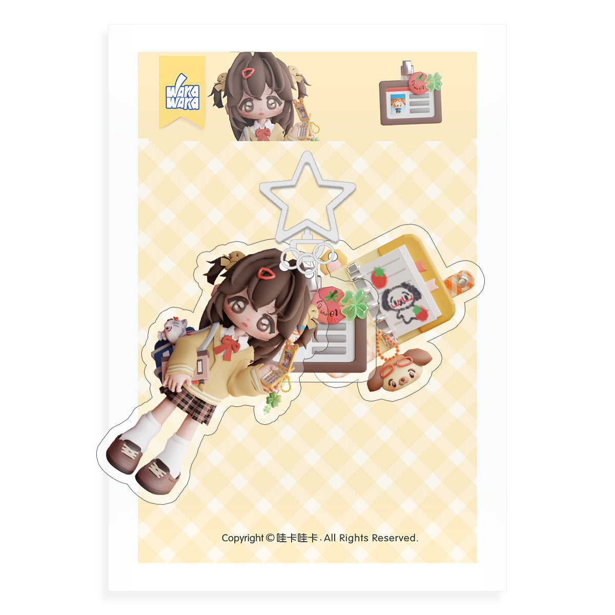 anime girl acrylic keychain