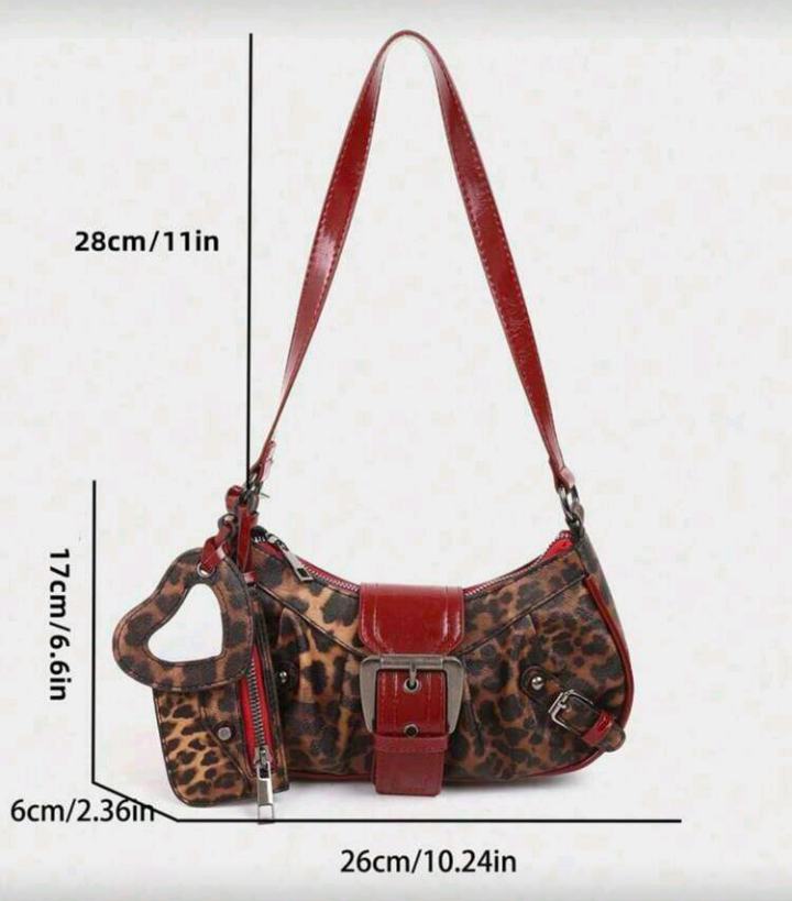 burgundy leopard print bag