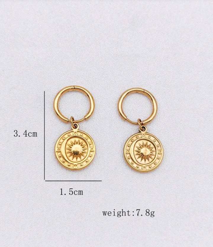 gold celestial earrings