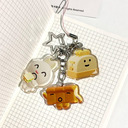cat eating sandwich 🥪 keychain