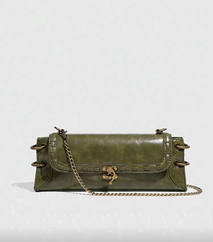 elegant textured green/black bag