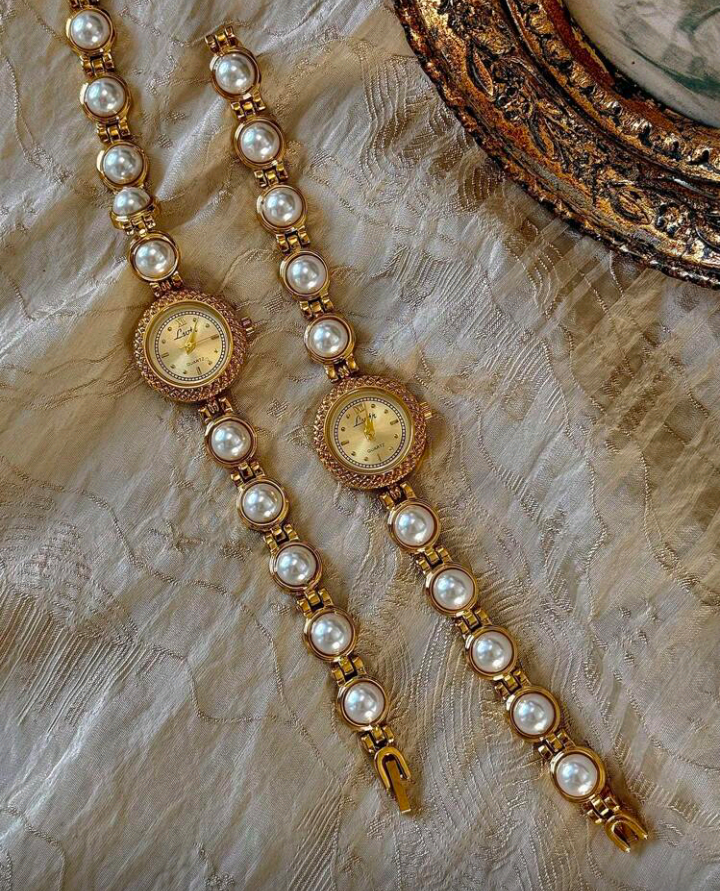 pearl strap watch (1 pc)