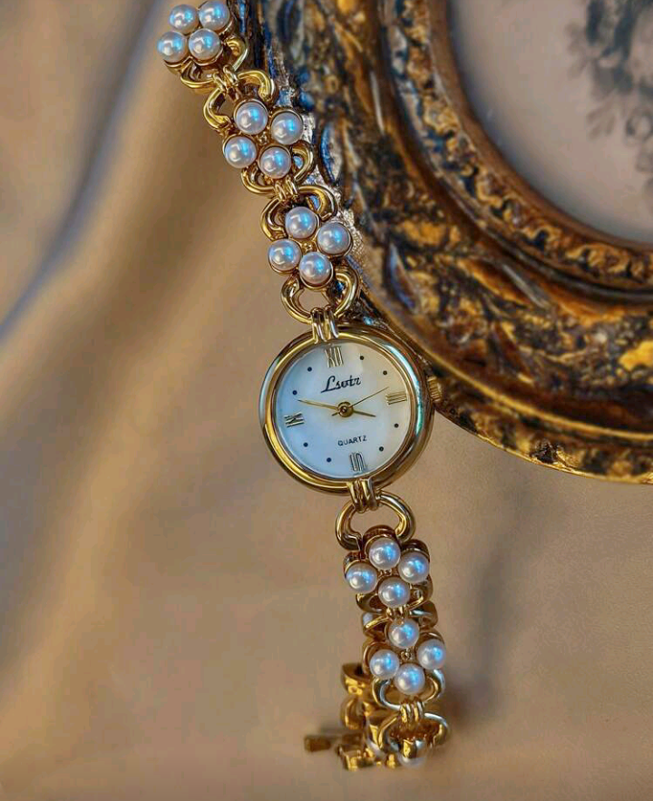 luxury pearl strap watch (1 pc)