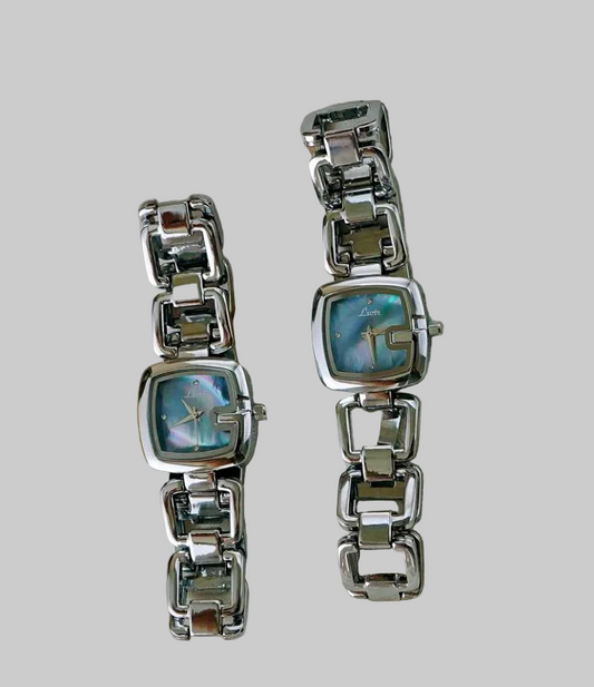 hollow strap silver watch 1pc