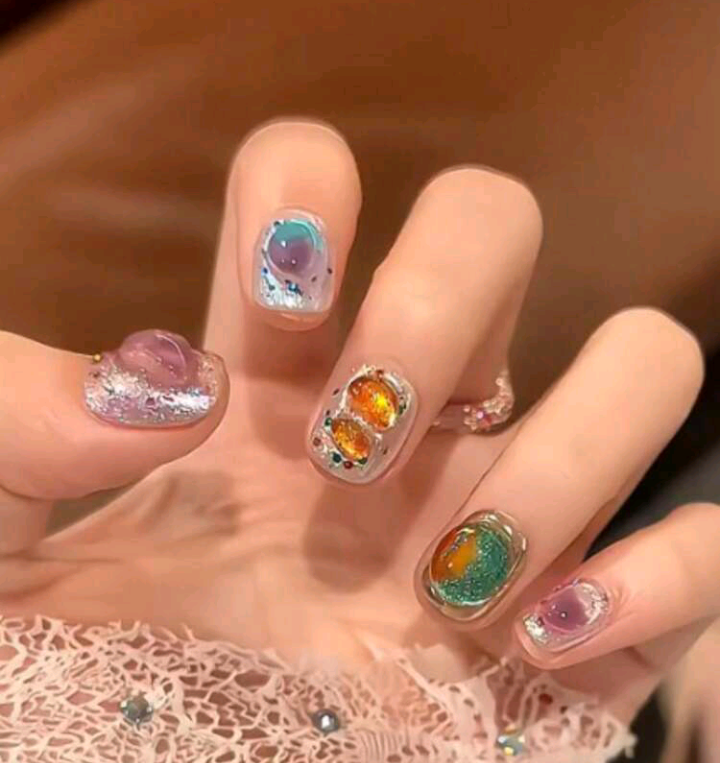 bubble candy handmade nails