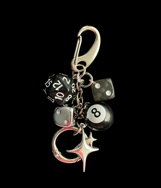8 ball dice keychain