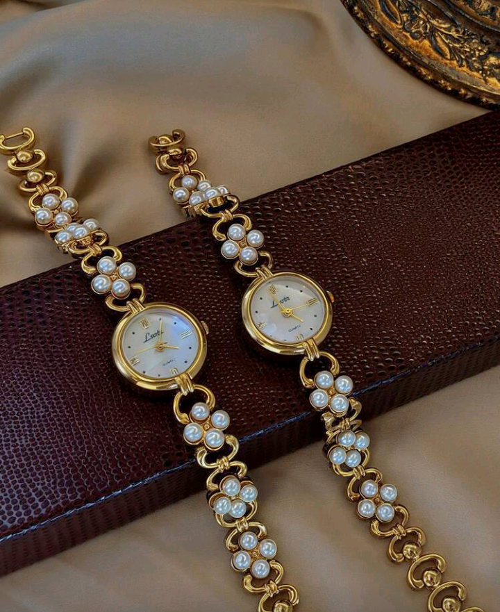 luxury pearl strap watch (1 pc)