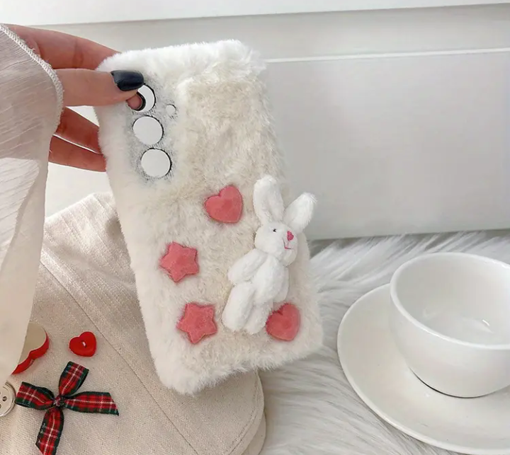 fluffy rabbit phone case vivo