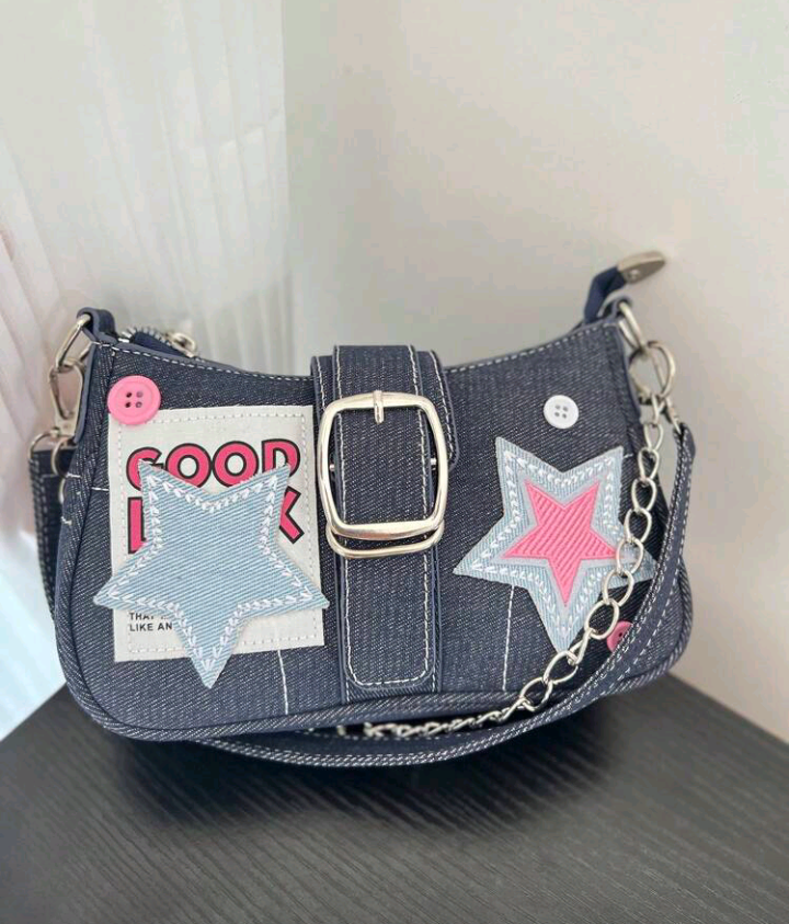 blue stars hand bag