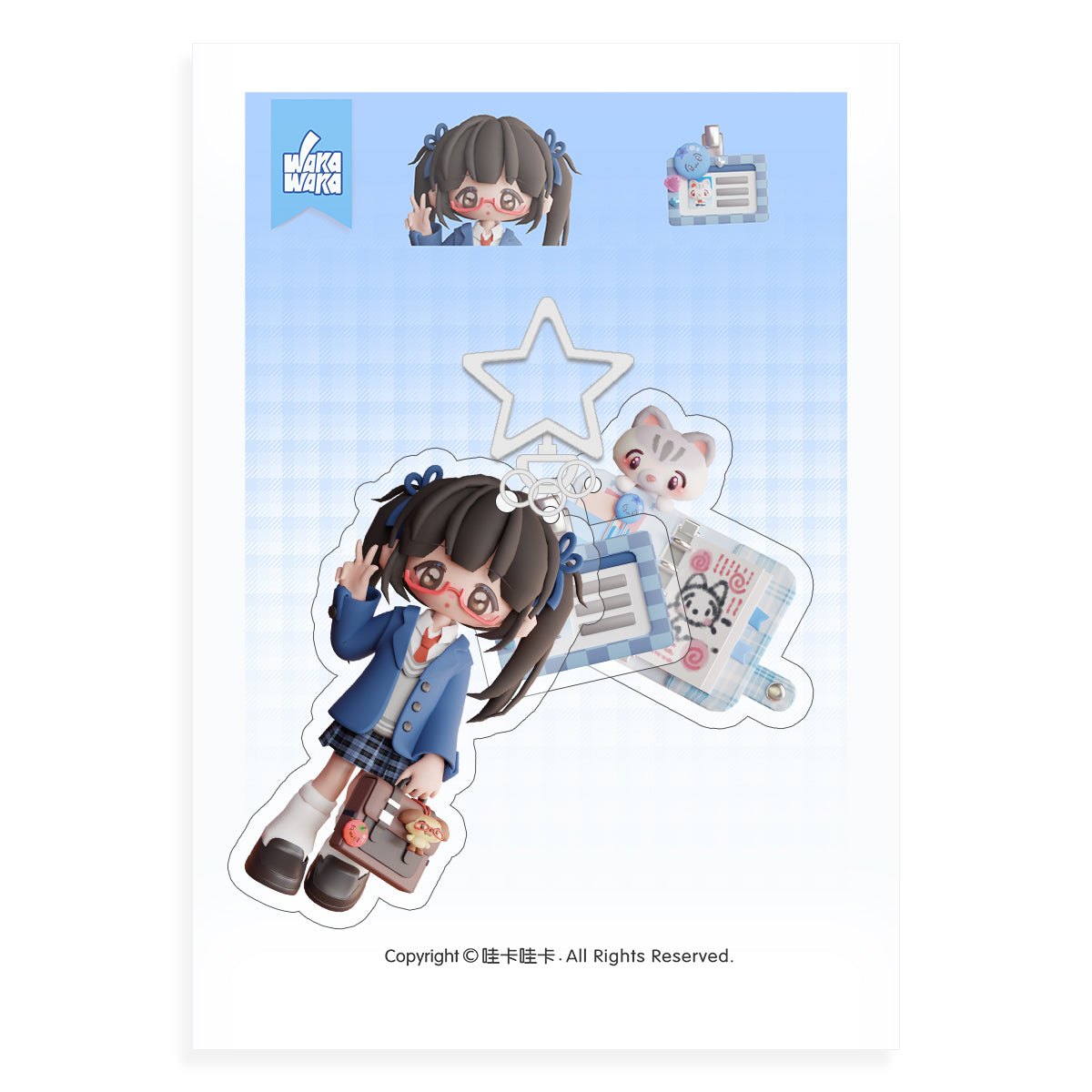 anime girl acrylic keychain