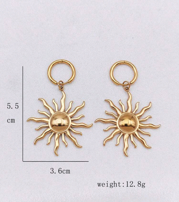 gold celestial earrings