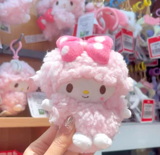 my melody sheep plushie keychain
