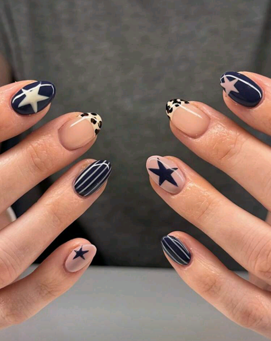 blue star nails