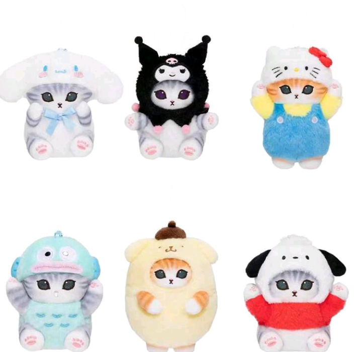 mofusand x sanrio plush series keychains