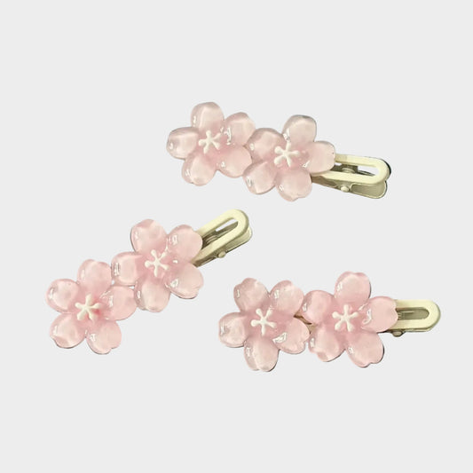 pink flower hair pin