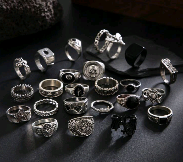 20 pcs punk ring set